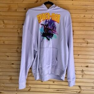 Marvel Spider-Man Graphic Hoodie; Pale Violet; Size XL Superhero Fandom Comics